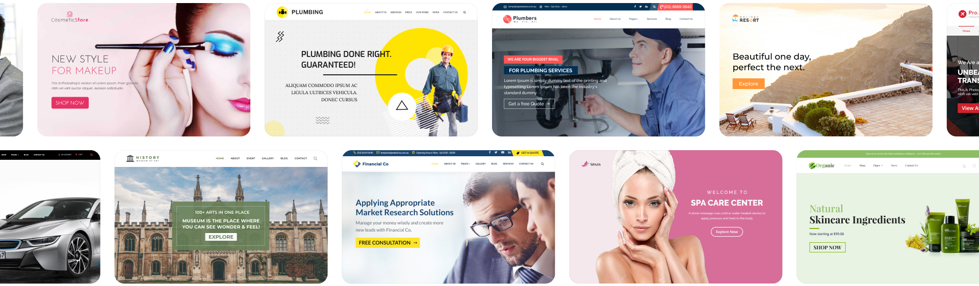 Bring your vision to life with next-level website templates banner