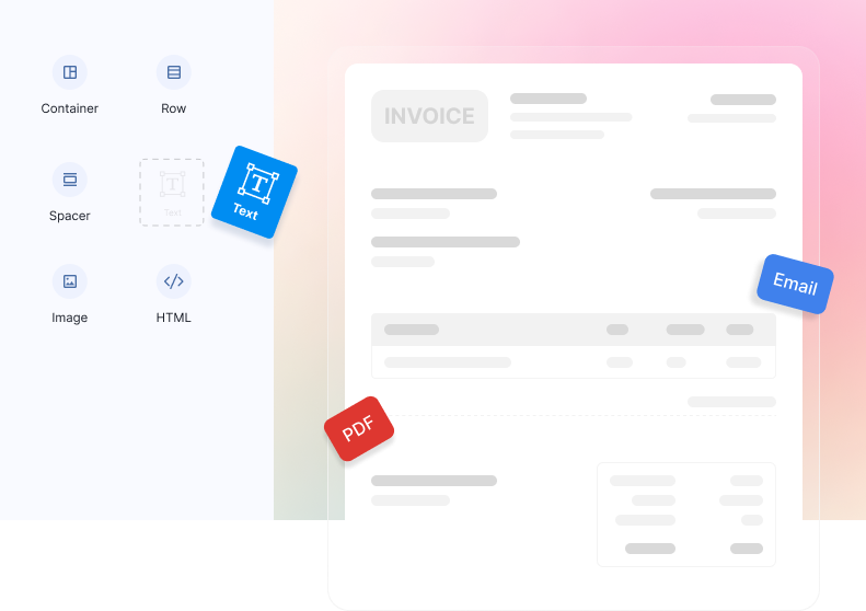 Fully customisable invoices, emails, and PDFs