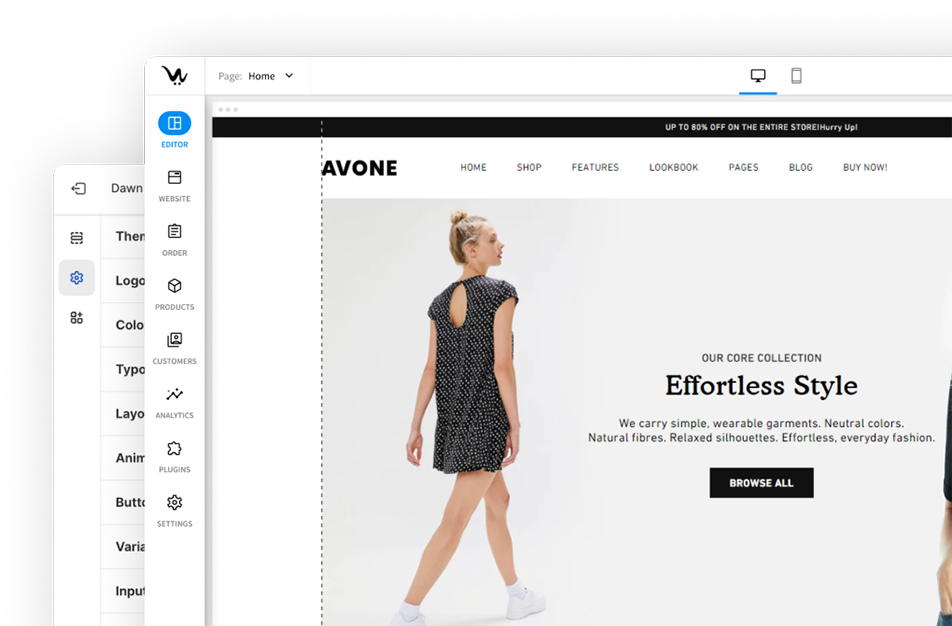 Shopify or WebCommander Banner