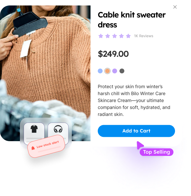 Stay stocked on bestsellers with smart alerts Banner